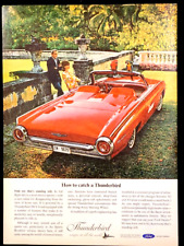 Red Ford Thunderbird Convertible Original 1963 Vintage Print Ad picture
