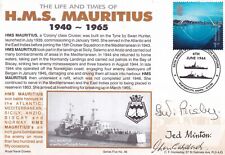 RNCH46b  Life and Times of HMS Mauritius Signed by 3 on board WW11 6th June 1944 picture