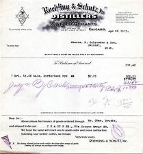 1915 Billhead - Ruehling & Schutz, Distillers, Chicago, IL - Borderland Rye picture