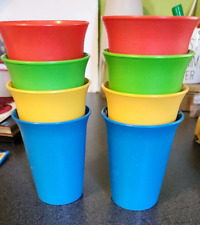 8 Vintage #109 Primary Colors Tupperware Bell Tumblers NO LIDS picture