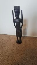 VINTAGE OLD HAND CARVED AFRICAN MASAI WARRIOR STATUE FIGURINE 13.  picture