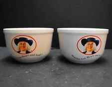 2 Quaker Oats 1999 Oatmeal Ceramic Bowl Warms You Heart And Soul - Pair picture