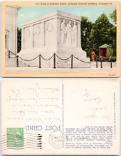Arlington Virginia Tomb Unknow Soldier Linen 1949 Fancy Cancel Vintage Postcard picture