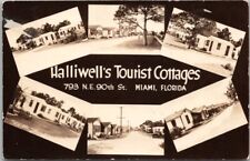 1930s MIAMI Florida RPPC Photo Postcard HALLIWELL'S TOURIST COTTAGES