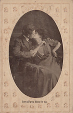 Save All Your Kisses For Me Romantic Love Vintage Divided Back Post Card picture