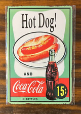 Coca-Cola & Hot Dog Colorful Novelty Metal Sign 12