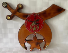 Vintage KERBELA SHRINERS OF KNOXVILLE Tennessee Wood Lacquered Wall Clock MASON picture