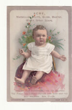 Acme Soap C Jackson Groceries Ballston Spa NY Baby in White Vict Card c1880s picture
