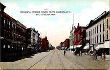 Postcard Michigan Street, Looking South from Colfax Ave in South Bend, Indiana picture
