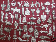 100 Milagro Charms Mexican Folk Art SILVER Retablo Charms Lot SUMMER SALE picture