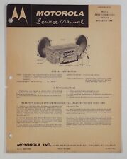 1950s MOTOROLA AUTO RADIO SERVICE MANUAL American Motors #8990378 & 76MA {B} picture