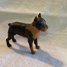 Antique Carved Miniature Wooden Dog Bull Dog Terrier  picture