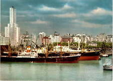 Buenos Aires, Argentina, port area, Rio de la Plata, Parana River,  Postcard picture