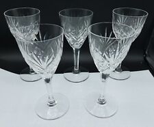FRENCH St Louis Chantilly Wine Glasses Cut Crystal Set of 5, ca 1930 picture