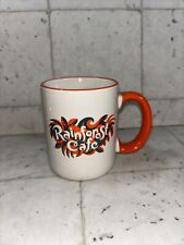 Rainforest Cafe White Orange Blue Ceramic Coffee Cup Mug  picture