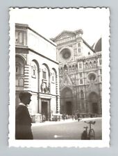 Vintage 1960s Man at Florence Cathedral Photo - B&W - 2 1/2