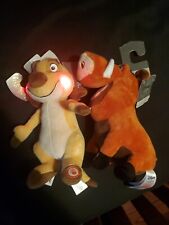 Timon And Pumbaa Disney Primark Lot 2 Plush Red Light Up Cheeks Tags picture