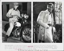 1970 Press Photo Actor Clark Gable, Posing and on Motorcycle - hpp40430 picture
