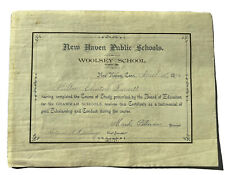 1893 NEW HAVEN CONNECTICUT WOOLSEY SCHOOL DIPLOMA Milton Clinton Fansett 3E picture