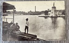 1909 MINI RAILROAD TRAIN at CHESTER PARK LAKE, CINCINNATI OH. ANTIQUE POSTCARD picture