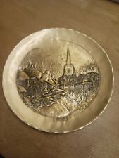 WENDELL AUGUST FORGE CHRISTMAS PLATE, BRONZE, 1974, NOS, VERY NICE, 7.75 INCHES  picture