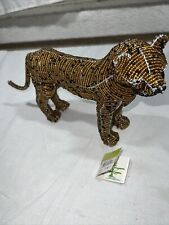 BeadWorx Grass Roots Creations Handmade Beaded Cheetah Sculpture Figurine picture