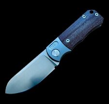 TwoSun TS349 2.99” D2 Blade Titanium And Micarta Handle Front Flipper Framelock picture