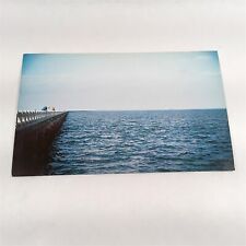 Tampa Bay Florida -Sunshine Skyway Bridge- Fisherman Fishing Postcard c1954 picture