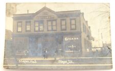 1909 STEGER HALL 1902 Steger Illinois Real Photo Postcard Cigar Store People wow picture