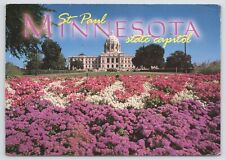 St Paul Minnesota~State Capitol From Flower Gardens~Continental Postcard picture