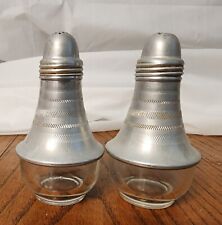 Aluminum And Glass Atomic Vintage Salt And Pepper Shakers Mid Century Modern picture
