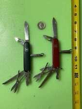 2 Victorinox Fieldmaster Swiss Army Knife - 91mm Red Black- One Personalzed #238 picture