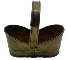 Small Vintage Brass Bucket Figure Container picture