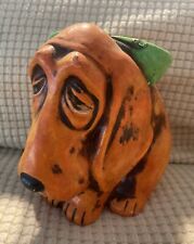Vintage Bank long ear sad eyes Dog Figurine  Porcelain/orange Ceramic 5