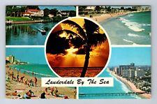 Lauderdale By The Sea FL-Florida, Scenic View Of Beach Area, Vintage Postcard picture