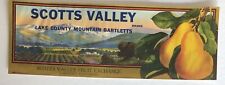 Lake County Bartlett's - Brand - Pear Crate Strip Label - Scotts Valley Fruit picture