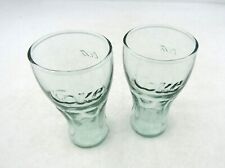 Vintage set/2 Miniature Coca-Cla Glasses 4 3/8