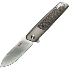 Ontario CF100 Folding Knife Gray SS /CF Inlay Handle 14C28N Spear Point ON8600 picture