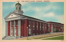 FIRST BAPTIST CHURCH POSTCARD KINGSPORT TN TENNESSEE 1930s picture