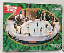 Vintage Mr Christmas Holiday Skaters Village Ice Skating Pond 1995 Tested Video picture