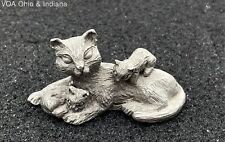 Vintage 1981 Spoontiques Pewter 182 Small Cat & Kitten Figurine picture