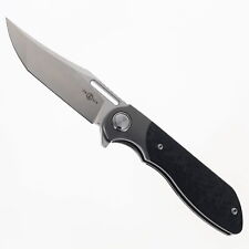 Two Sun Folding Knife Black Titanium/Carbon Fiber Handle M390 Plain TS219-M390 picture