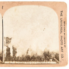 Allyn Capron Firing on El Caney Fort Stereoview c1898 Spanish-American War B1824 picture