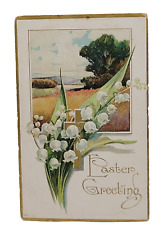 Antique Easter Greeting Lily of the Valley Cross Country  1910s Postcard Used picture