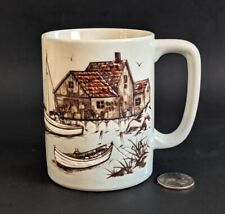 Vintage Otagiri Sailboats, Wharf/Dock Seagulls Nautical Coffee Mugs picture