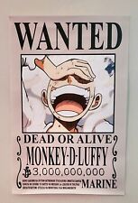 ONE PIECE WANTED POSTER  | Monkey D Luffy | 30 X 45 cm | Canvas | NEW picture