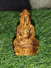 Natural Gemstone Tiger Eye Sitting Buddha Sculpture 85 Grams For Positive Energy picture