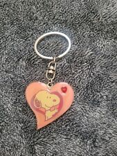 VINTAGE SNOOPY PEANUTS DOG HEART KEYCHAIN-RARE  picture