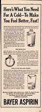 A10 Bayer Genuine Aspirin Cold Pain Relief Life Magazine Advertising Print Ad picture