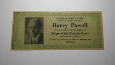 Miami County Judge of the Probate Court Harry Powell Politcal Advertisement Note picture